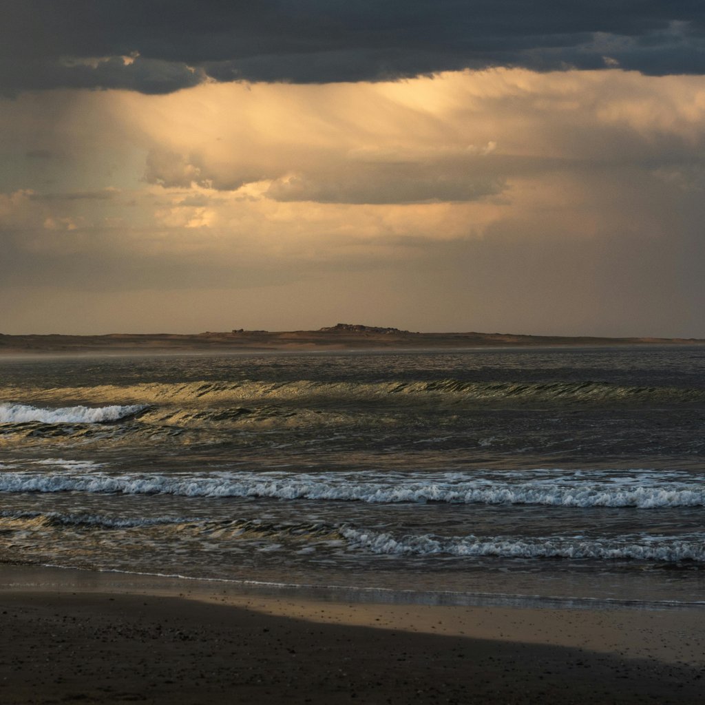 Stormy sea with dramatic clouds at Cabo Polonio, Uruguay.