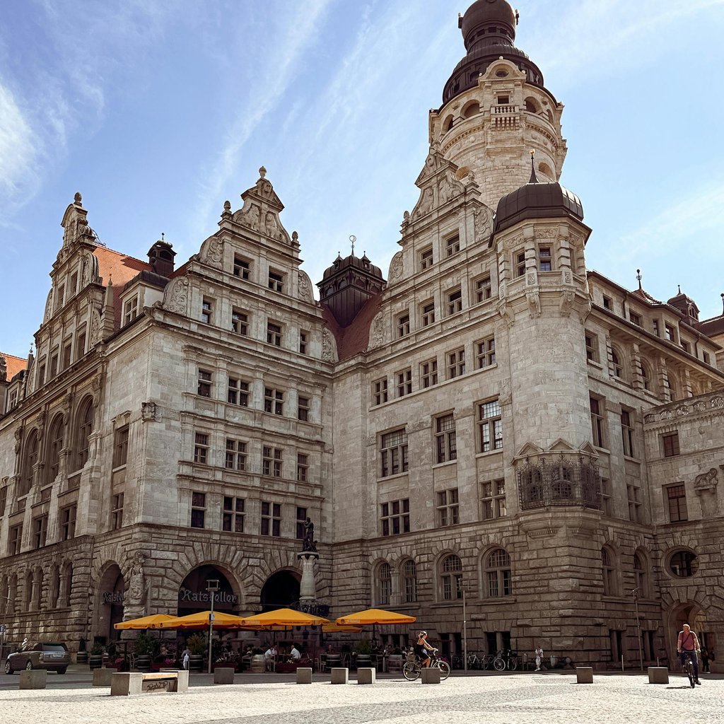 The majestic New Town Hall in Leipzig showcases stunning historic architecture.