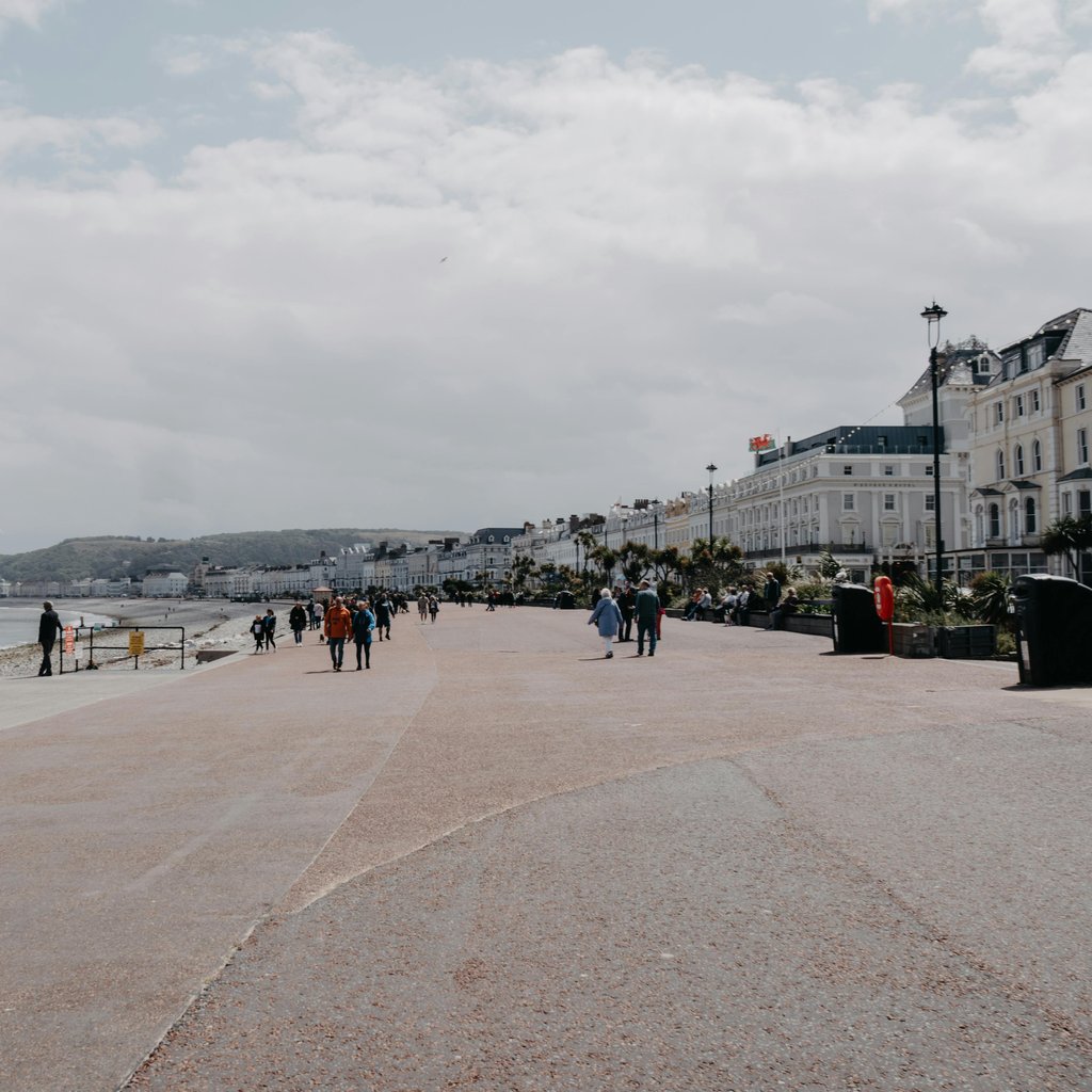 Explore the picturesque Llandudno promenade, capturing the essence of Welsh seaside tourism.