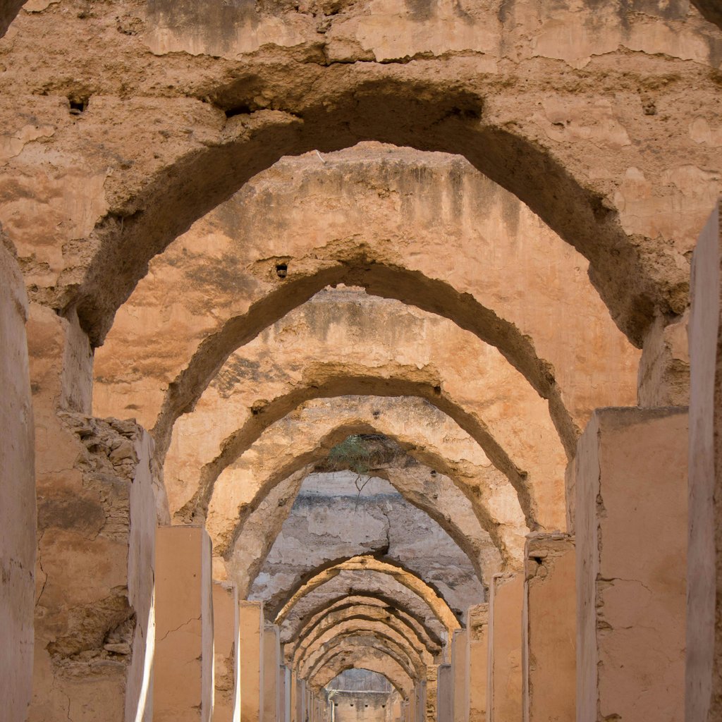 Explore the historic beauty of Meknès with these ancient arches, a perfect architectural masterpiece.