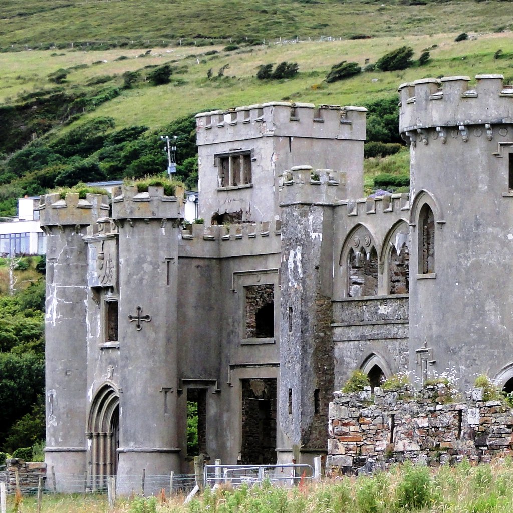 Ruins of Clifden Castle viewed from the southeast