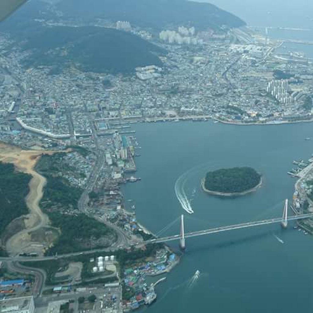 Sky tour photo of Yeosu. Yeosu is part of the Hallyo and Dadohae national maritime parks.